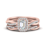 Load image into Gallery viewer, emerald-cut-halo-diamond-infinity-bridal-set-in-rose-gold-FD9212EM-NL-RG-B2.jpg