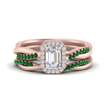 Load image into Gallery viewer, emerald-cut-halo-emerald-infinity-bridal-set-in-rose-gold-FD9212EMGEMGR-NL-RG-B2.jpg
