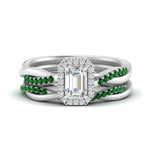 Load image into Gallery viewer, emerald-cut-halo-emerald-infinity-bridal-set-in-white-gold-FD9212EMGEMGR-NL-WG-B2.jpg

