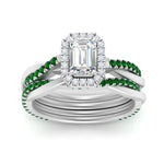 Load image into Gallery viewer, emerald-cut-halo-emerald-infinity-bridal-set-in-white-gold-FD9212EMGEMGR-NL-WG-B2.jpg
