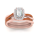 Load image into Gallery viewer, emerald-cut-halo-orange-sapphire-infinity-bridal-set-in-rose-gold-FD9212EMGSAOR-NL-RG-B2.jpg
