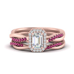 Load image into Gallery viewer, emerald-cut-halo-pink-sapphire-infinity-bridal-set-in-rose-gold-FD9212EMGSADRPI-NL-RG-B2.jpg