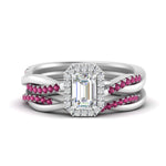 Load image into Gallery viewer, emerald-cut-halo-pink-sapphire-infinity-bridal-set-in-white-gold-FD9212EMGSADRPI-NL-WG-B2.jpg