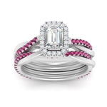 Load image into Gallery viewer, emerald-cut-halo-pink-sapphire-infinity-bridal-set-in-white-gold-FD9212EMGSADRPI-NL-WG-B2.jpg