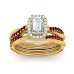 Load image into Gallery viewer, emerald-cut-halo-ruby-infinity-bridal-set-in-yellow-gold-FD9212EMGRUDR-NL-YG-B2.jpg
