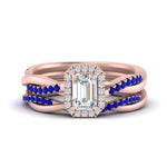 Load image into Gallery viewer, emerald-cut-halo-sapphire-infinity-bridal-set-in-rose-gold-FD9212EMGSABL-NL-RG-B2.jpg

