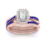Load image into Gallery viewer, emerald-cut-halo-sapphire-infinity-bridal-set-in-rose-gold-FD9212EMGSABL-NL-RG-B2.jpg