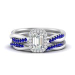 Load image into Gallery viewer, emerald-cut-halo-sapphire-infinity-bridal-set-in-white-gold-FD9212EMGSABL-NL-WG-B2.jpg