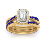 Load image into Gallery viewer, emerald-cut-halo-sapphire-infinity-bridal-set-in-yellow-gold-FD9212EMGSABL-NL-YG-B2.jpg