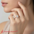 Thumbnail 2 - emerald-cut-halo-simple-shank-ring-rose-gold-fdens9710emr