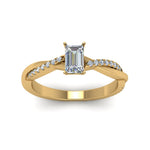 Load image into Gallery viewer, emerald-cut-infinity-twist-diamond-engagement-ring-in-yellow-gold-FD8253EMRHAND-NL-YG
