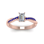 Load image into Gallery viewer, emerald-cut-infinity-twist-diamond-engagement-ring-with-blue-sapphire-in-14K-rose-gold-FD8253EMRGSABL-NL-RG
