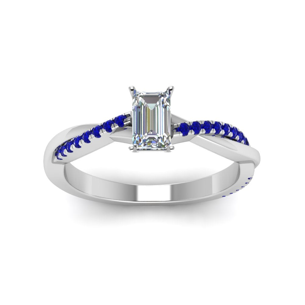 emerald-cut-infinity-twist-diamond-engagement-ring-with-blue-sapphire-in-14K-white-gold-FD8253EMRGSABL-NL-WG