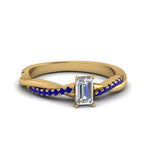 Load image into Gallery viewer, emerald-cut-infinity-twist-diamond-engagement-ring-with-blue-sapphire-in-14K-yellow-gold-FD8253EMRGSABL-NL-YG
