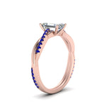 Load image into Gallery viewer, emerald-cut-infinity-twist-diamond-engagement-ring-with-blue-sapphire-in-14K-rose-gold-FD8253EMRGSABL-NL-RG
