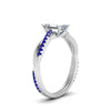 Load image into Gallery viewer, emerald-cut-infinity-twist-diamond-engagement-ring-with-blue-sapphire-in-14K-white-gold-FD8253EMRGSABL-NL-WG