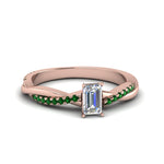 Load image into Gallery viewer, emerald-cut-infinity-twist-diamond-engagement-ring-with-emerald-in-14K-rose-gold-FD8253EMRGEMGR-NL-RG
