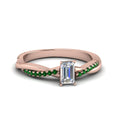 Thumbnail 14 - emerald-cut-infinity-twist-diamond-engagement-ring-with-emerald-in-14K-rose-gold-FD8253EMRGEMGR-NL-RG