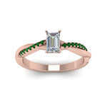 Load image into Gallery viewer, emerald-cut-infinity-twist-diamond-engagement-ring-with-emerald-in-14K-rose-gold-FD8253EMRGEMGR-NL-RG
