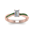 Thumbnail 15 - emerald-cut-infinity-twist-diamond-engagement-ring-with-emerald-in-14K-rose-gold-FD8253EMRGEMGR-NL-RG