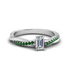Load image into Gallery viewer, emerald-cut-infinity-twist-diamond-engagement-ring-with-emerald-in-14K-white-gold-FD8253EMRGEMGR-NL-WG