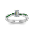 Thumbnail 43 - emerald-cut-infinity-twist-diamond-engagement-ring-with-emerald-in-14K-white-gold-FD8253EMRGEMGR-NL-WG