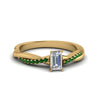 Load image into Gallery viewer, emerald-cut-infinity-twist-diamond-engagement-ring-with-emerald-in-14K-yellow-gold-FD8253EMRGEMGR-NL-YG