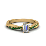 Load image into Gallery viewer, emerald-cut-infinity-twist-diamond-engagement-ring-with-emerald-in-14K-yellow-gold-FD8253EMRGEMGR-NL-YG

