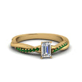 Thumbnail 70 - emerald-cut-infinity-twist-diamond-engagement-ring-with-emerald-in-14K-yellow-gold-FD8253EMRGEMGR-NL-YG