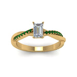 Load image into Gallery viewer, emerald-cut-infinity-twist-diamond-engagement-ring-with-emerald-in-14K-yellow-gold-FD8253EMRGEMGR-NL-YG
