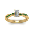 Thumbnail 71 - emerald-cut-infinity-twist-diamond-engagement-ring-with-emerald-in-14K-yellow-gold-FD8253EMRGEMGR-NL-YG