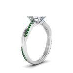 Load image into Gallery viewer, emerald-cut-infinity-twist-diamond-engagement-ring-with-emerald-in-14K-white-gold-FD8253EMRGEMGR-NL-WG
