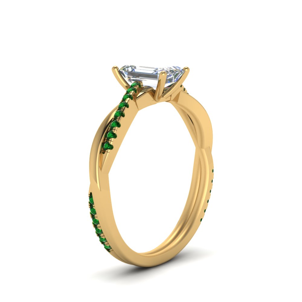 emerald-cut-infinity-twist-diamond-engagement-ring-with-emerald-in-14K-yellow-gold-FD8253EMRGEMGR-NL-YG
