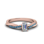 Load image into Gallery viewer, emerald-cut-infinity-twist-diamond-engagement-ring-with-ice-blue-topaz-in-14K-rose-gold-FD8253EMRGICBLTO-NL-RG
