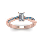 Load image into Gallery viewer, emerald-cut-infinity-twist-diamond-engagement-ring-with-ice-blue-topaz-in-14K-rose-gold-FD8253EMRGICBLTO-NL-RG
