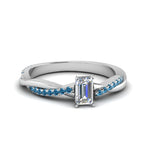Load image into Gallery viewer, emerald-cut-infinity-twist-diamond-engagement-ring-with-ice-blue-topaz-in-14K-white-gold-FD8253EMRGICBLTO-NL-WG
