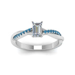 Load image into Gallery viewer, emerald-cut-infinity-twist-diamond-engagement-ring-with-ice-blue-topaz-in-14K-white-gold-FD8253EMRGICBLTO-NL-WG
