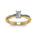 Load image into Gallery viewer, emerald-cut-infinity-twist-diamond-engagement-ring-with-ice-blue-topaz-in-14K-yellow-gold-FD8253EMRGICBLTO-NL-YG
