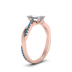 Load image into Gallery viewer, emerald-cut-infinity-twist-diamond-engagement-ring-with-ice-blue-topaz-in-14K-rose-gold-FD8253EMRGICBLTO-NL-RG
