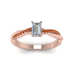 Load image into Gallery viewer, emerald-cut-infinity-twist-diamond-engagement-ring-with-orange-sapphire-in-14K-rose-gold-FD8253EMRGSAOR-NL-RG
