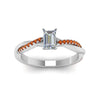 Load image into Gallery viewer, emerald-cut-infinity-twist-diamond-engagement-ring-with-orange-sapphire-in-14K-white-gold-FD8253EMRGSAOR-NL-WG