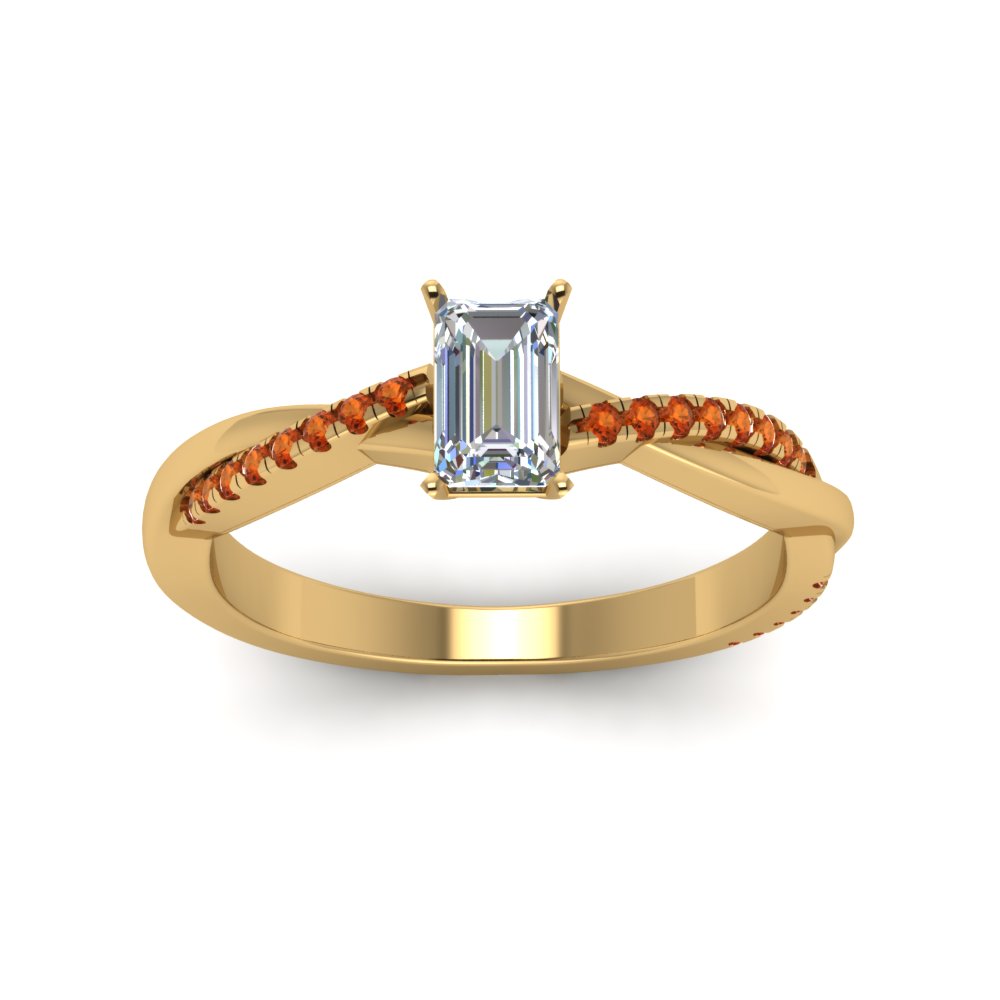 emerald-cut-infinity-twist-diamond-engagement-ring-with-orange-sapphire-in-14K-yellow-gold-FD8253EMRGSAOR-NL-YG