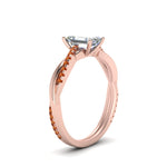 Load image into Gallery viewer, emerald-cut-infinity-twist-diamond-engagement-ring-with-orange-sapphire-in-14K-rose-gold-FD8253EMRGSAOR-NL-RG
