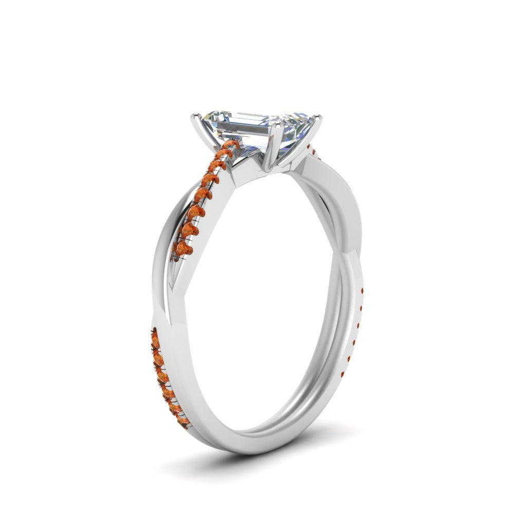 emerald-cut-infinity-twist-diamond-engagement-ring-with-orange-sapphire-in-14K-white-gold-FD8253EMRGSAOR-NL-WG