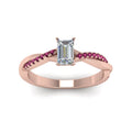 Thumbnail 9 - emerald-cut-infinity-twist-diamond-engagement-ring-with-pink-sapphire-in-14K-rose-gold-FD8253EMRGSADRPI-NL-RG