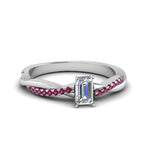 Load image into Gallery viewer, emerald-cut-infinity-twist-diamond-engagement-ring-with-pink-sapphire-in-14K-white-gold-FD8253EMRGSADRPI-NL-WG
