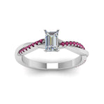 Load image into Gallery viewer, emerald-cut-infinity-twist-diamond-engagement-ring-with-pink-sapphire-in-14K-white-gold-FD8253EMRGSADRPI-NL-WG
