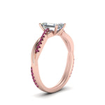 Load image into Gallery viewer, emerald-cut-infinity-twist-diamond-engagement-ring-with-pink-sapphire-in-14K-rose-gold-FD8253EMRGSADRPI-NL-RG
