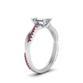 Thumbnail 38 - emerald-cut-infinity-twist-diamond-engagement-ring-with-pink-sapphire-in-14K-white-gold-FD8253EMRGSADRPI-NL-WG