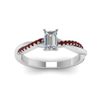 Load image into Gallery viewer, emerald-cut-infinity-twist-diamond-engagement-ring-with-ruby-in-14K-white-gold-FD8253EMRGRUDR-NL-WG
